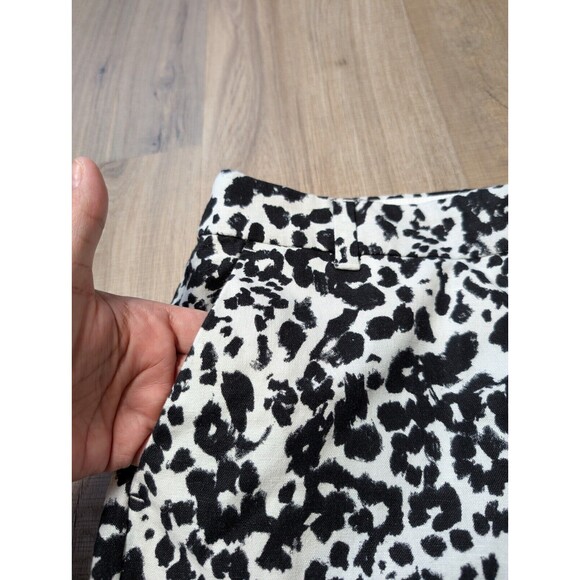 J. Crew Animal Print Linen Blend Shorts Size 10 Scalloped Women’s Boho - Picture 6 of 9
